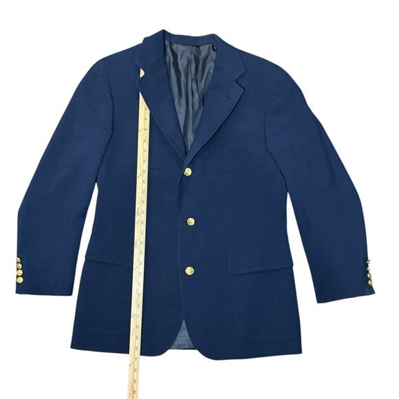 Polo University Club Ralph Lauren Blazer 42R Navy Gold Button Sport Coat‎ Jacket - Picture 11 of 13